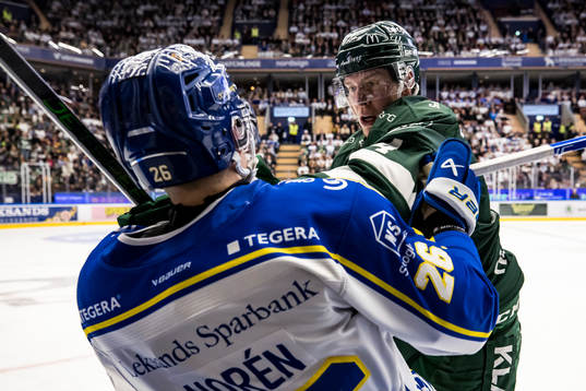 Färjestads Victor Ejdsell och Leksands Patrik Noren
