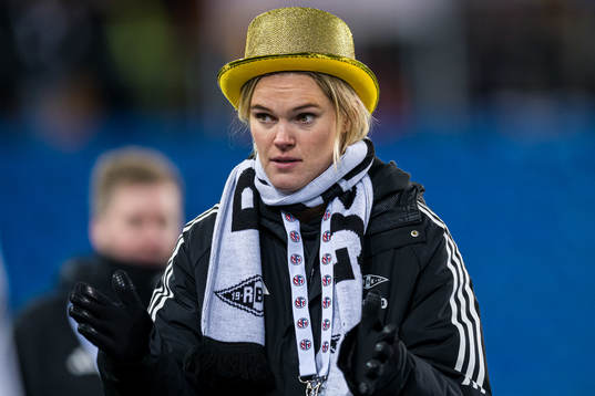 Kristine Bjørdal Leine of Rosenborg celebrates