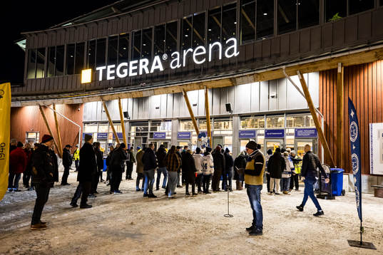 Tegera Arena innan ishockeymatchen i SHL mellan Leksand och