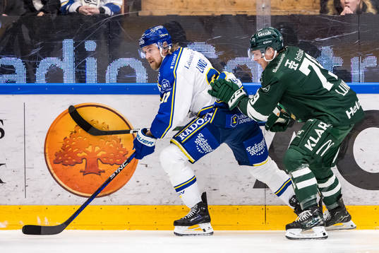 Leksands Anton Lindholm och Färjestads Patrik Lundh