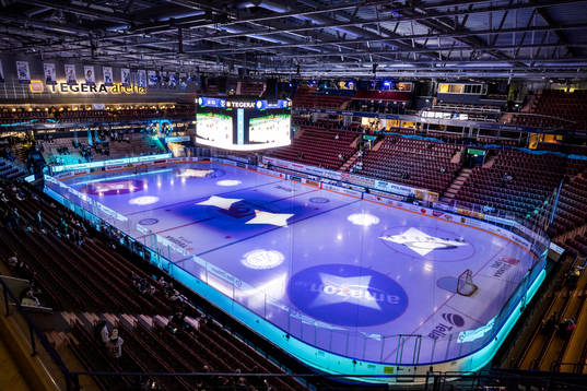 Tegera Arena innan ishockeymatchen i SHL mellan Leksand och