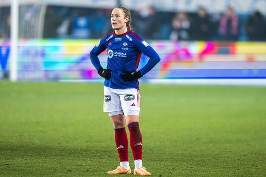 Janni Thomsen of Vålerenga looks dejected