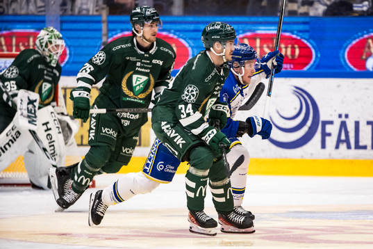 Färjestads Michael Lindqvist och Leksands Kalle Östman