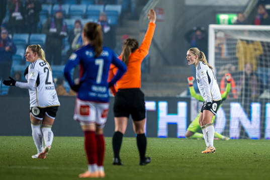 Mathilde Harviken of Rosenborg celebrates