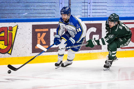 Leksands Oskar Lang och Färjestads Joakim Nygård