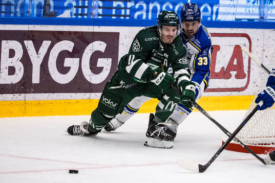 Färjestads Joakim Nygård och Leksands Eddie Larsson
