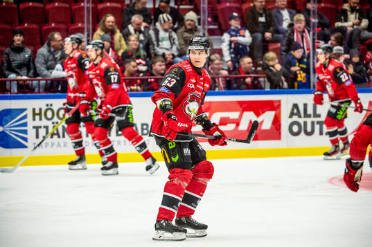 Malmö Redhawks Fredrik Händemark  värmer upp innan