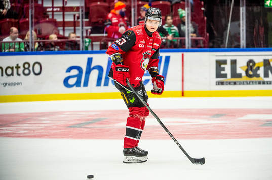 Malmö Redhawks Fredrik Händemark  värmer upp innan