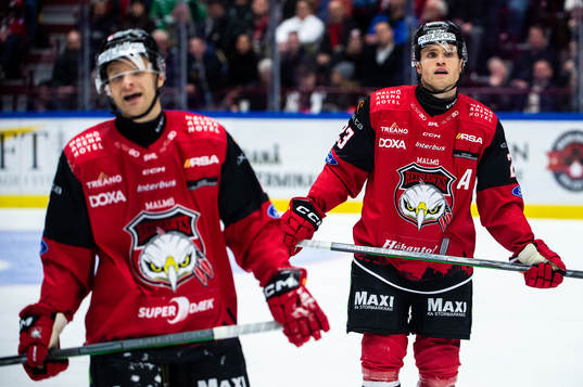 Malmö Redhawks Johan Olofsson och Christoffer Forsberg