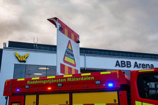 Brandkår utanför ABB Arena Nord