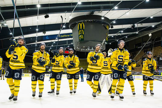 Södertäljes spelare jublar