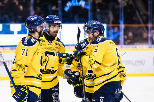 Södertäljes Dominic Turgeon, Linus Videll och Olli Vainio