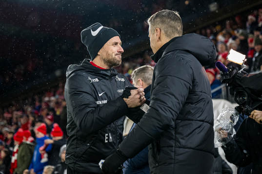 Eirik Horneland, head coach of Brann, and Kjetil Knutsen,