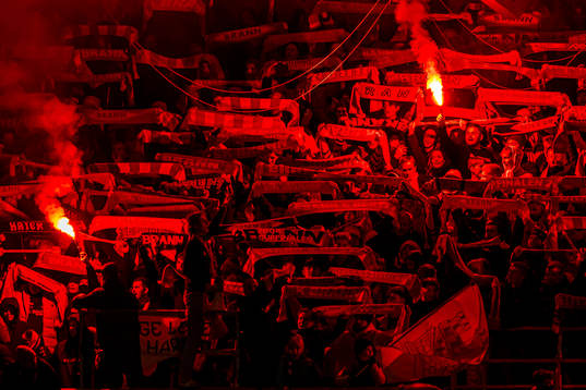 Spectators in the stands
