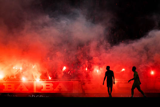 Spectators in the stands