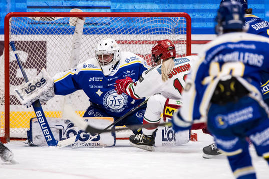 Leksands målvakt Ellen Jonsson och Modos Wilma Sundin