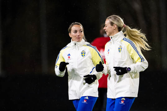 Kosovare Asllani and Amanda Ilestedt