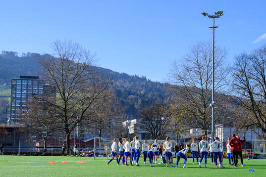 General view of the women’s national football team of