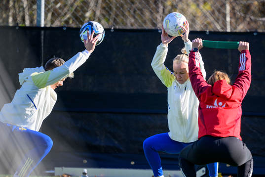 Lina Hurtig and Caroline Seger of Sweden of the women’s