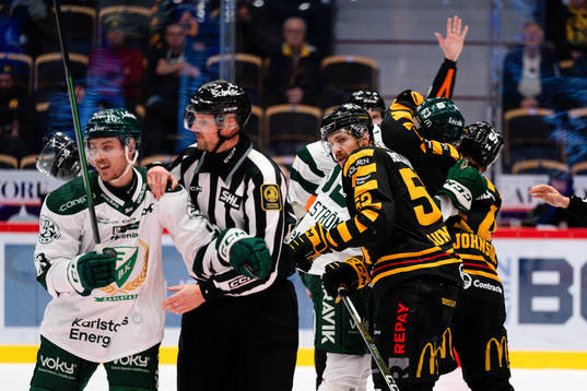 Färjestads Joel Kellman och Skellefteås Arvid Lundberg