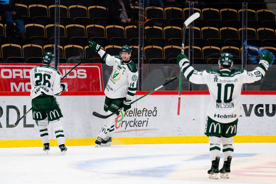 Färjestads Joel Nyström, Victor Ejdsell och Marcus