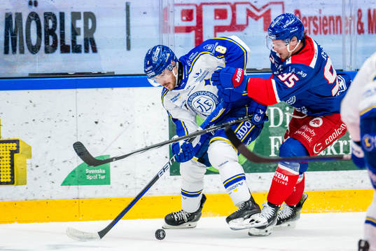 Leksands IFs Matt Caito och IK Oskarshamns Nick Olesen