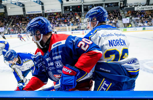 Leksands IFs Patrik Noren och IK Oskarshamns Hynek Zohorna