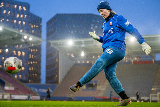 Goalkeeper Aurora Mikalsen of the Norwegian women's