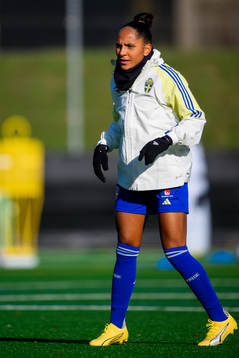 Madelen Janogy of the women's national football team at a
