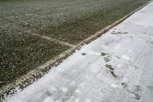 The pitch at Gamla Ullevi covered in snow