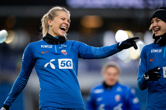 Ada Hegerberg and Elisabeth Terland of the Norwegian