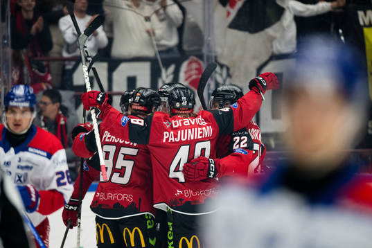 Malmö Redhawks Fredrik Händemark och medspelare