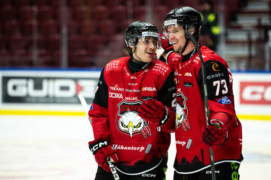 Malmö Redhawks Janne Kuokkanen och Adam Ollas Mattsson