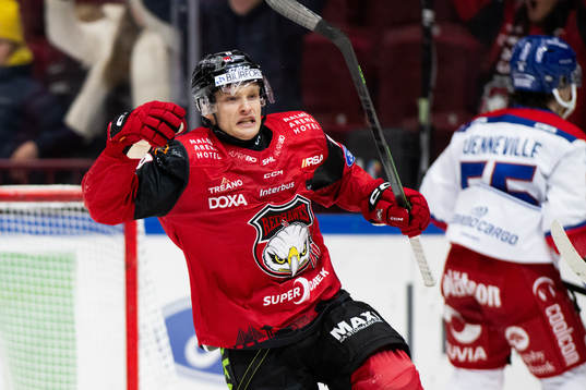 Malmö Redhawks Johan Olofsson jublar