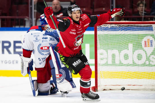 Malmö Redhawks Johan Olofsson jublar