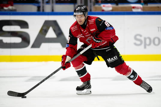 Malmö Redhawks Johan Olofsson nder ishockeymatchen i SHL