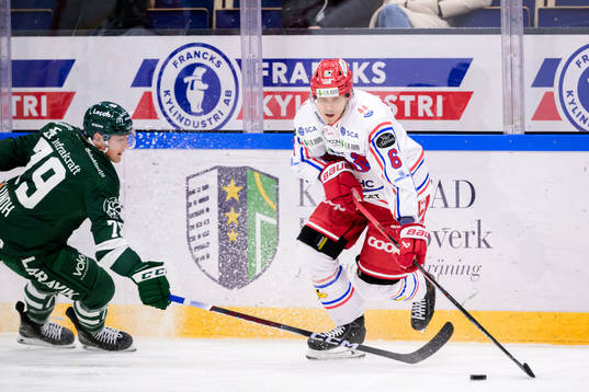 Färjestads Patrik Lundh och Timrås Joonas Lyytinen