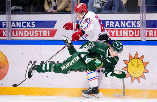 Timrås Axel Rindell och Färjestads Lucas Forsell