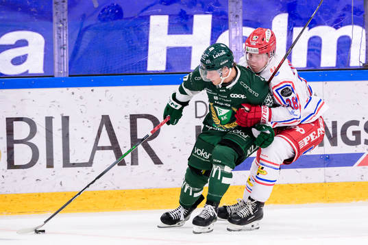 Färjestads Marcus Nilsson och Timrås Simon Forsmark