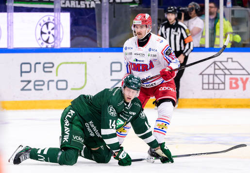 Färjestads Victor Ejdsell och Timrås Panu Mieho