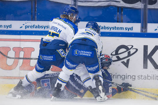 Leksands Anton Lindholm och Matt Caito och Växjös Joel