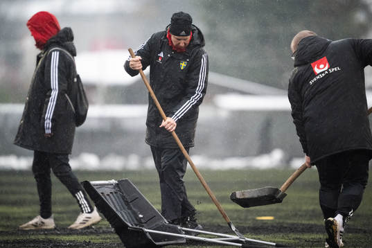 Pitch being cleared
