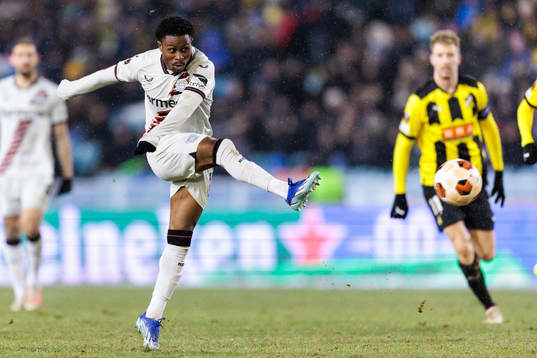 Nathan Tella of Bayer Leverkusen