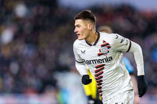 Patrik Schick of Bayer Leverkusen celebrates