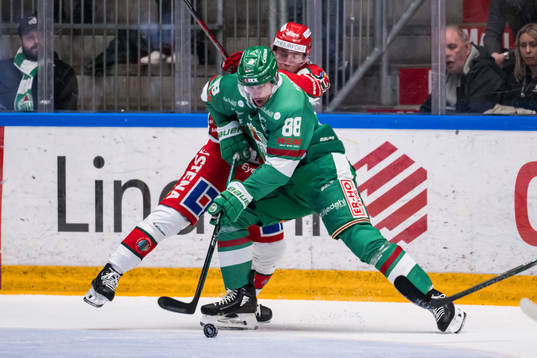 Rögles Brandon Davidson  och Frölundas Malte Strömwall