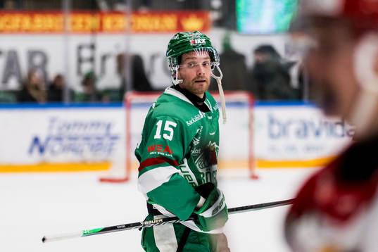 Rögle BKs Simon Ryfors deppar