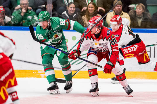 Rögle BKs Brandon Davidson och Frölunda HCs Malte