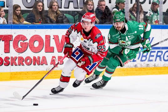 Frölunda HCs Pontus Johansson och Rögle BKs Dennis