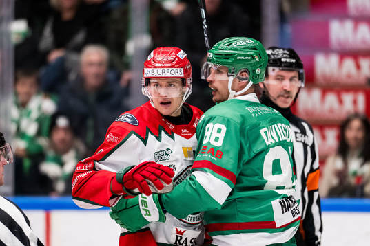 Frölunda HCs Erik Borg och Rögle BKs Brandon Davidson