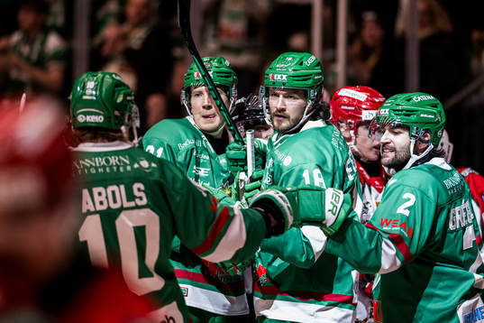 Rögles Adam Tambellini och Dennis Everberg jublar